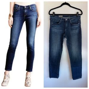 AG Adriano Goldschmied The Stevie Ankle Slim Straight Jeans in Medium Wash Sz 29